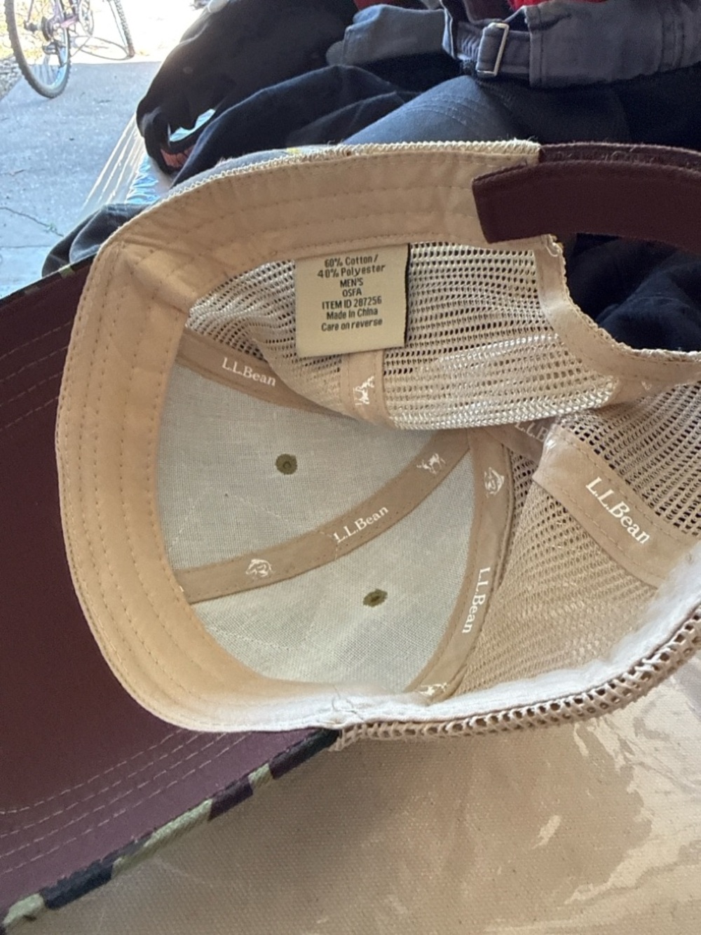 L.L. Bean Camo Trucker Hat in Green & Tan - Picture 2 of 4